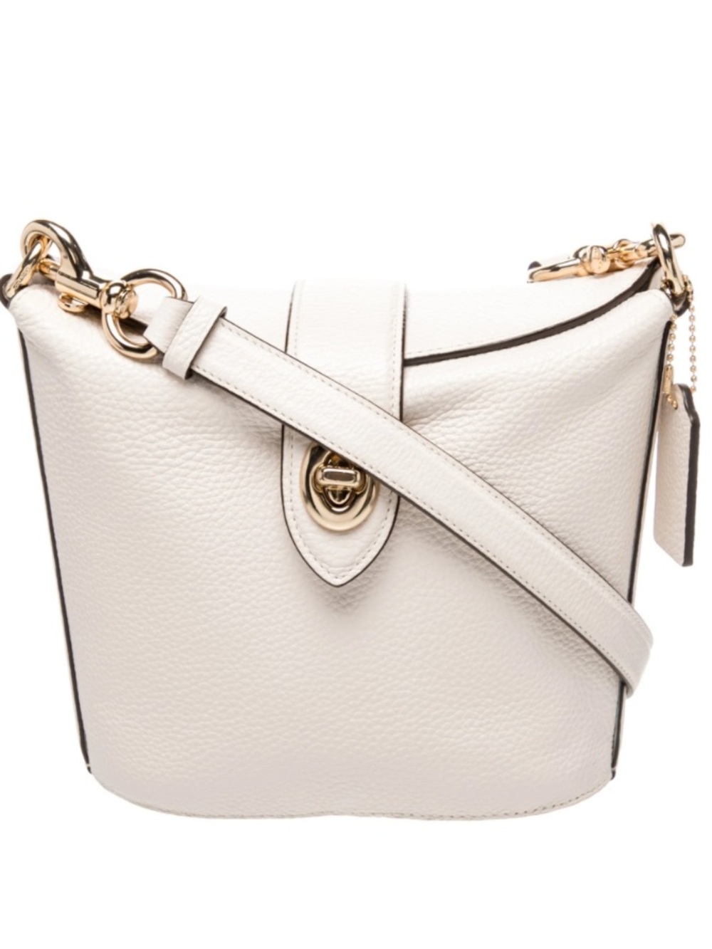 COACH WHITE PEBBLE LEATHER ADDIE CROSS BODY BAG